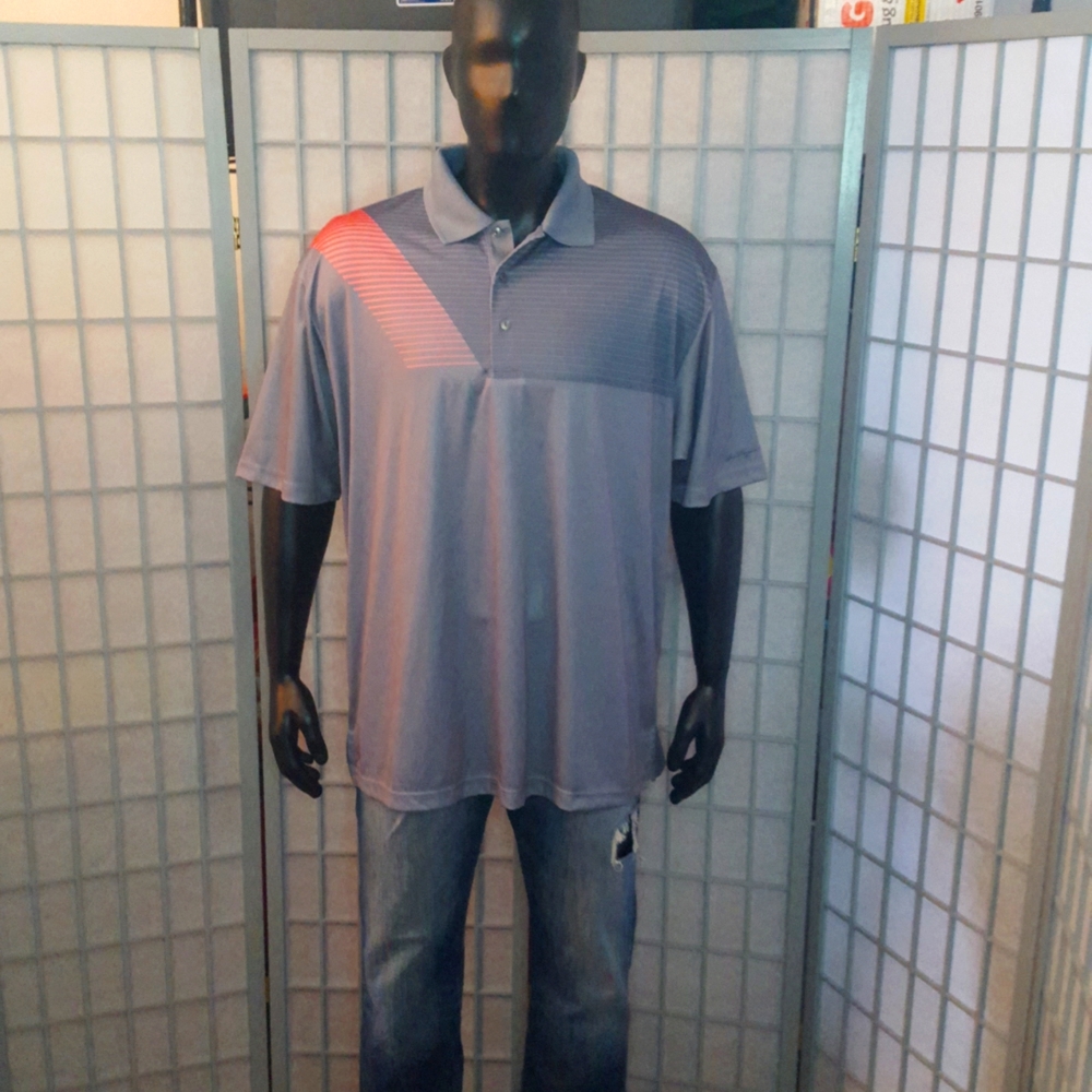 Orange and gray shirt with collar